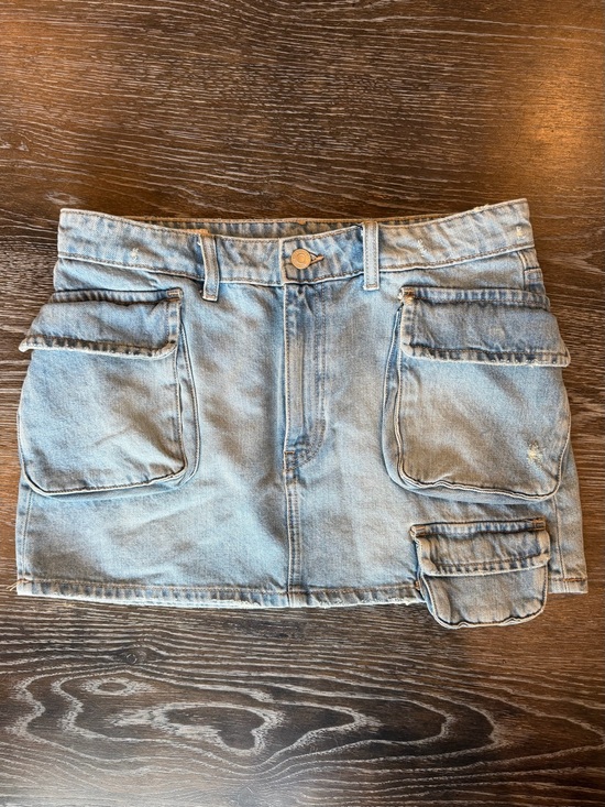 Zara Dresses & Skirts - NWT Zara Denim Mini Skirt Womens Size M Zip Front Pockets